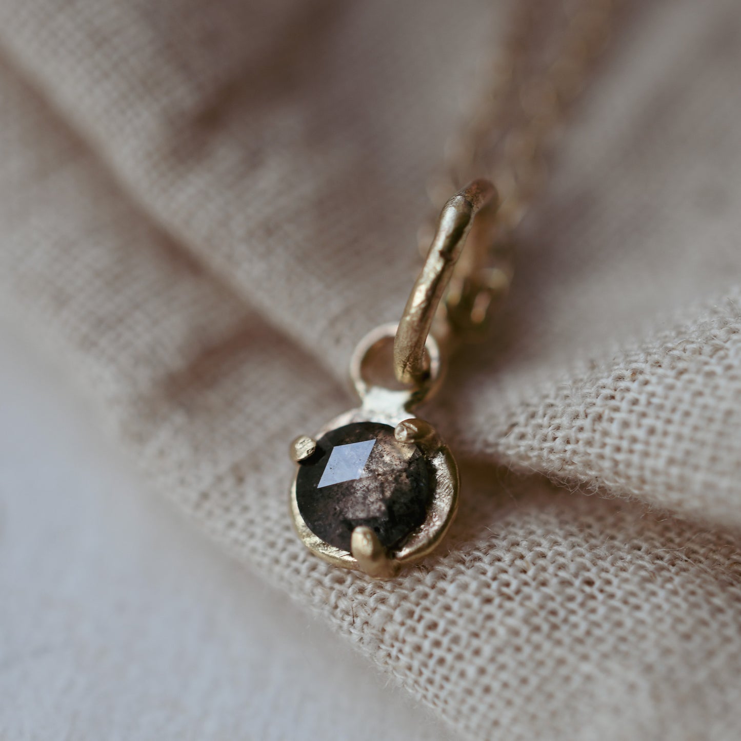 Rosecut Diamond and 9 Carat Gold Pendant