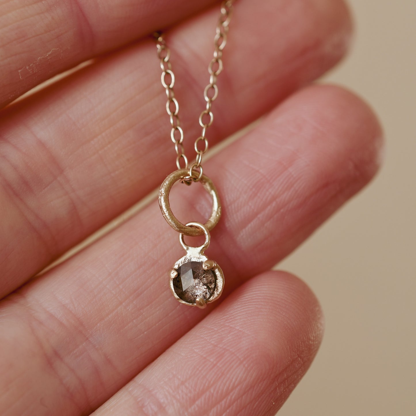 Rosecut Diamond and 9 Carat Gold Pendant