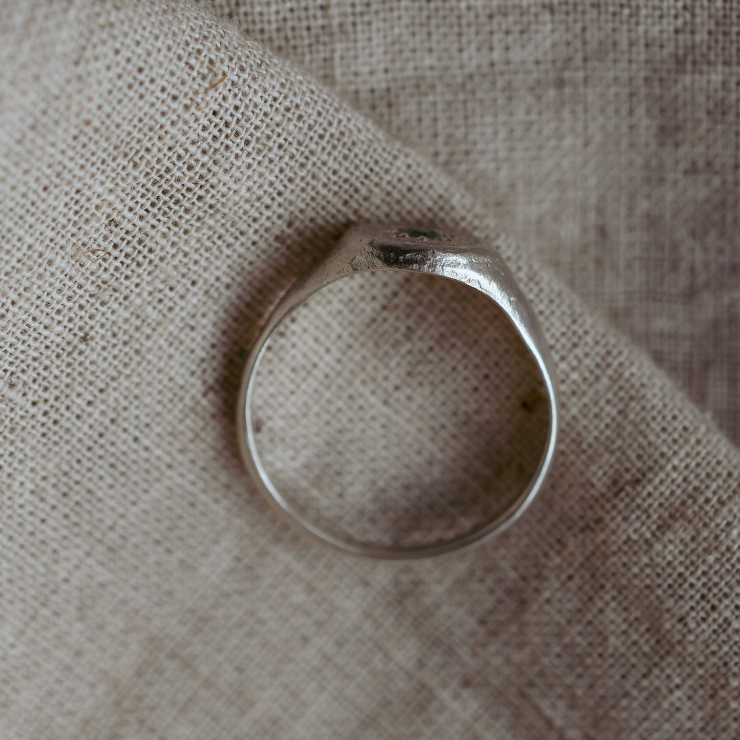 Silver and Diamond Signet Ring